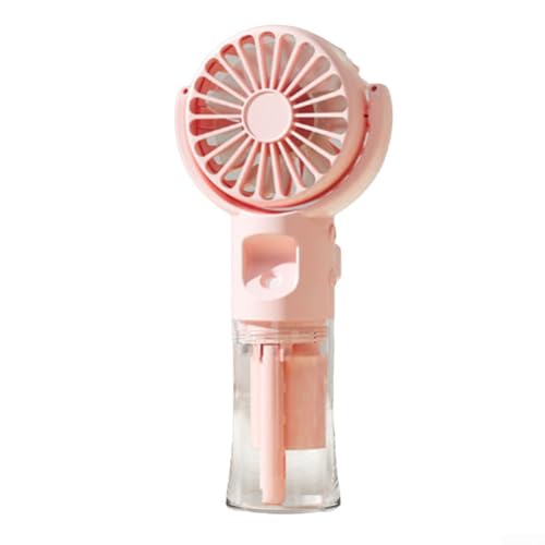 Tragbarer Mini-Ventilator mit praktischer Sprühfunktion und USB-Aufladbarkeit für heiße Tage (Rosa)