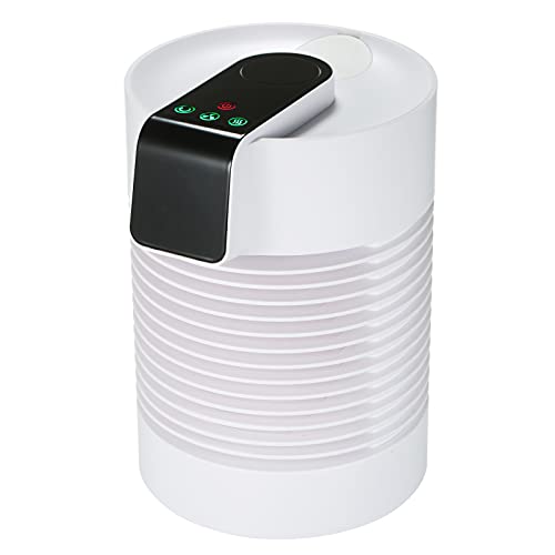 YWBL-WH Ultraschall-Luftkühler und Luftbefeuchter, 3 Einstellbare Geschwindigkeiten, um 360° Drehbarer Ventilator, Geräuschloses Design, Tragbarer Mini-Ventilator für Zuhause, Büro,