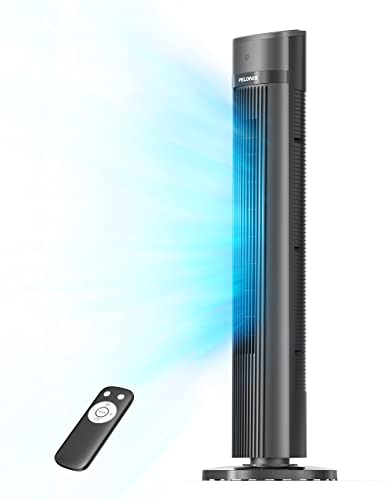 Pelonis Leiser, 40 Zoll 102CM, 7m/s Standventilator 90° Oszillation, 15 Std Timer und 3 Geschwindigkeiten, Ventilatoren Kühlung