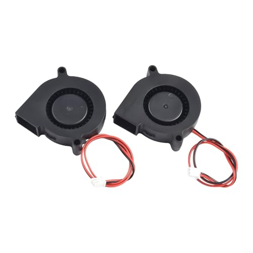 Optimierter Zentrifugal-Kühlventilator, 2 Stück 5015, DC 12 V 24 V, Turbo bürstenlos, effizienter Luftstrom (24 V)