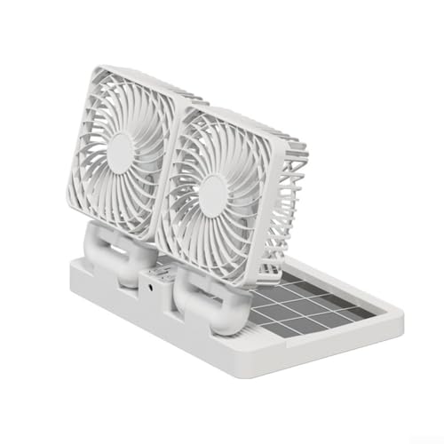BlissfulAbode Solar-Auto-Ventilator, 12/24 V, 360 ° verstellbar, USB-betrieben, 3 Geschwindigkeitsstufen, geräuscharmer Betrieb für Auto, Armaturenbrett, Heimbüro, Weiß 2