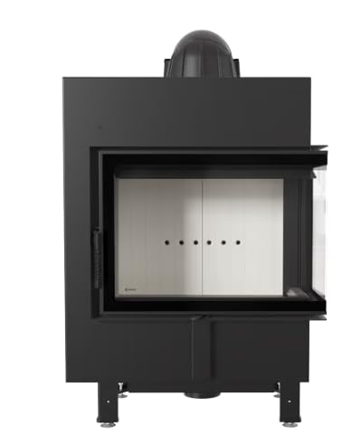 Lucy Slim BS 8 kW Ø 160 Stahlkamin mit Ventilator, Zertifiziert Bimschv 2, Kompakter Kamineinsatz, beidseitige Feuersicht, ideal für Moderne Wohnräume,