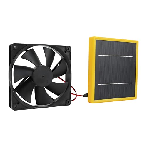 Solar -Antriebslüfter, Chicken Coop Accessoires Solar Powered Lüfter für Gewächshaus mit Solarpanel und Lüfter 12V 5W ABS, Monokristalline Silizium -Solarpanel -Fan -Kit für