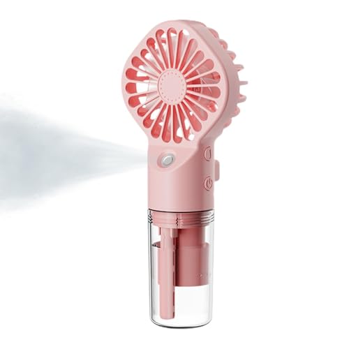 Tragbarer Nebel, tragbarer Zerstäuberventilator, Ventilator für Campingausrüstung – Design des Wassertanks verstellbar mit 4 Geschwindigkeitsstufen, Sprühfunktion