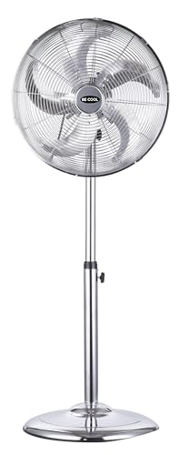 Be Cool Standventilator 40cm Super Silent BC40MSTF2205SS – Super Silent, Ø 40 cm, 50 Watt, stufenlose Höhenverstellung, 5 Rotorblätter, chrom