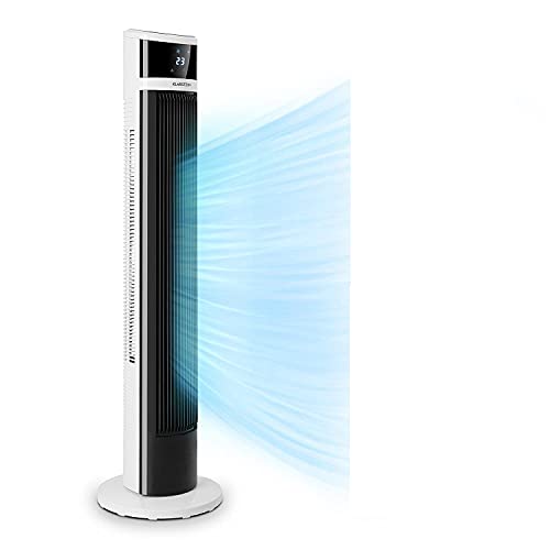 , Standventilator, Leistung: 45 Watt, Digitales Display, mit Fernbedienung, 24 Stunden Timer, 3 Wind Modi, 100 m³/h, WiFi Verbindung, Schwarz Weiss