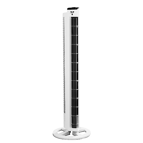 Vornado Turmventilator Weiß - 1020 m³/h Luftstrom - Versa-Flow Ganzraum-Luftzirkulation - Profi Hochleistungs Ventilator mit Fernbedienung & Timer - 5-Stufiger Leiser Tower Fan - Turm 108 cm Hoch