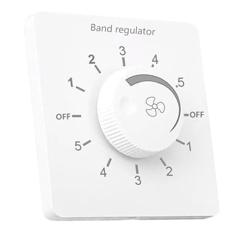 Elnwnnkc Wandmontierter Ventilatorregler, 5-stufige Geschwindigkeitseinstellung, 86 Typ, verdecktes Design, Geschwindigkeitsregler für Deckenventilator, Geschwindigkeitsregler