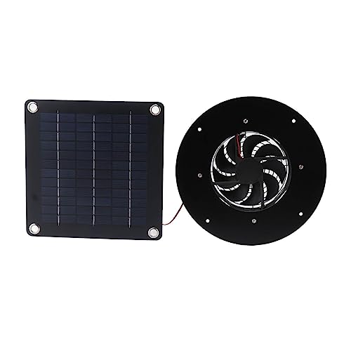 LOVIVER Solarpanel-Ventilator, wasserdicht, rund, bürstenloser DC-20-W-Ventilator, Solar-Abluftventilator für Auto, kleiner, außerhalb der