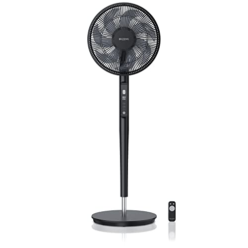 Brandson - DC Standventilator energiesparend ECO - Fernbedieung - Brushless Silent Motor, sehr leise - Preisträger 2025 – Oszilation - Ventilator Timer – 9 Stufen - Turbo Modus - schwarz