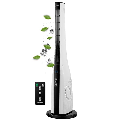 Echos Turmventilator Ventilator sehr leise Fernbedienung 3 Stufen Oszillierend LED-Display 3 Modi Tower-Ventilator Säulenventilator Luftkühler Tower Fan Standventilator 15h Timer