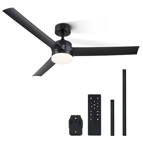 CO Z 52 Zoll Deckenventilator Beleuchtung Fernbedienung 2 in 1 Deckenleuchte ABS Timer für Innen überdachten Außenbereich