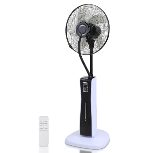 Jaxguom Standventilator wasserkühlung, Ventilator Wasserkühlung, ventilator sprühnebel, 2L Wassertank, Fernbedienung und Timer