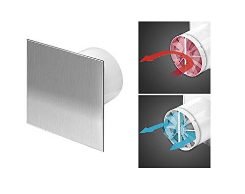 Badlüfter Ø 100mm mit Rückstauklappe Lüfter Ventilator Deckenlüfter Edelstahl Front WTI Wandlüfter Badventilator Ventilator Einbaulüfter Bad Küche Standart