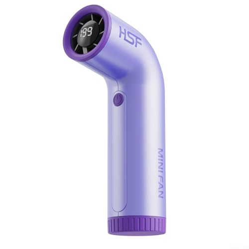 Tragbarer Handventilator, mit leistungsstarkem Turbo-Motor, 20.000 U/min, Hochgeschwindigkeit, 199 Geschwindigkeiten, Dual-Modus, wiederaufladbarer Mini-Ventilator (lila)