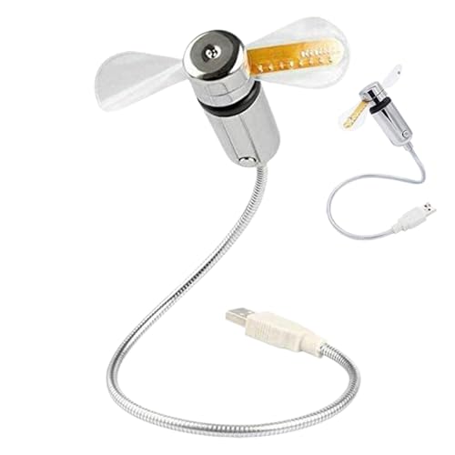 Tragbarer Elektrischer Ventilator | Mit Uhr & Temperaturdisplay - Flexibler Schwanenhals Mit Sanfter Beleuchtung, Luftkühler Für Heiße Mit Verstellbarem Winkel Für Wohnheim, Pendeln, Camping Und