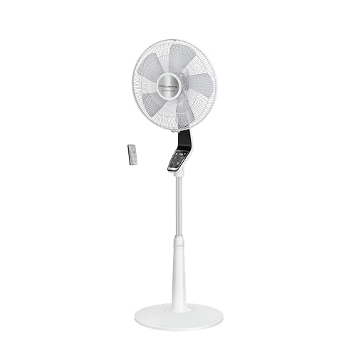 Rowenta Turbo Silence Extreme Standventilator, nur 32 dB(A) im Silent Night-Modus, energiesparend, 14 Geschwindigkeiten, digitaler LED-Bildschirm, Timer, Fernbedienung, Weiß, VU5690F0