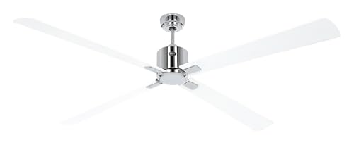 CasaFan Energiespar Deckenventilator Eco Neo III 180 cm Chrom glänzend Flügel Weiß/Lichtgrau mit Fernbedienung