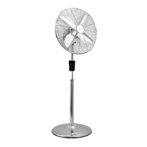 Syntrox Edelstahl Ventilator Plinkad | Standventilator | Bodenventilator | Lüfter, Leis, mit Zeitschaltuhr, 60 Watt, 3 Schaltstufen, mit Fernbedienung