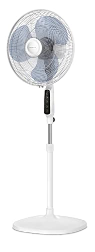 Rowenta Essential+ Standventilator, Höhenverstellbar, 3 Geschwindigkeiten, Timer-Funktion, Leise, Fernbedienung, Weiß, VU4440F0