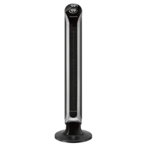 Rowenta VU6620 Eole Infinite Turmventilator | leistungsstark | leise mit nur 43 dB(A) | geringer Energieverbrauch | 3 Geschwindigkeiten | horizontale Oszillation | Timer | Schwarz