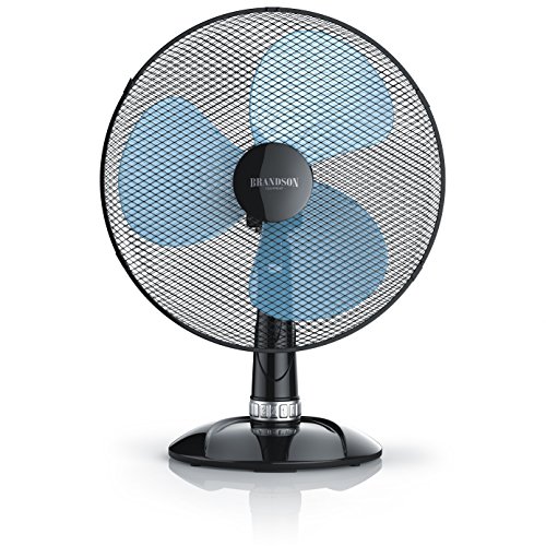 Brandson - Tischventilator 40 cm Windmaschine - Tisch Ventilator mit 3-Leistungsstufen - mobiler Lüfter - Leistungsaufnahme 50W - angenehmes Betriebsgeräusch - Neigungswinkel ca. 30 Grad