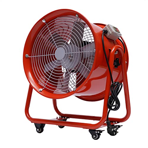 Konfiur 1100W Bauventilator, 2800rpm Baulüfter Gebläse 15000m³/H Industrie Ventilator Radiallüfter, Axiallüfter mit 10 M Schlauch Axialgebläse 79 Db Geräuschpegel Industrielüfter