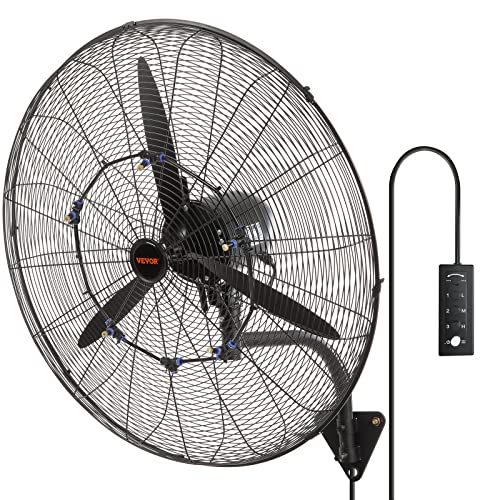 VEVOR Nebelventilator, 74,9 cm, wasserdichter Industrieventilator, 3 Geschwindigkeiten, 9500 CFM, gewerblicher oder privater zur Kühlung von Lagerhäusern, Gewächshäusern, Werkstätten