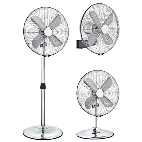 Westinghouse Lighting Silver Stream/ 40 cm, 3in1 Portable Ventilator, Installation als Tisch-, Stand- oder Wandventilator möglich, chrom 7242140