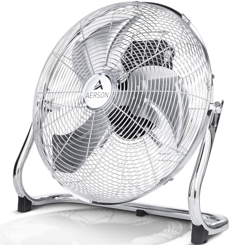 TRESKO AERSON Bodenventilator 30cm | Windmaschine 3 Leistungsstufen 55W | Standventilator | hoher Luftdurchsatz | robuste Metallausführung | Neigungswinkel ca. 110 Grad