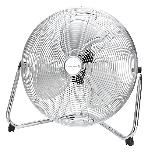 Tarrington House Bodenventilator/Windmaschine WM2300, Metall/Aluminium, Ventilatorflügel: Ø 45, 3 Geschwindigkeiten, 110 W, silber