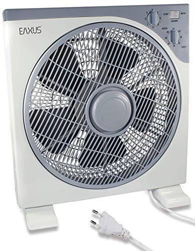 Eaxus® Tischventilator - Kraftvoller 40W Box Ventilator Fan mit Timer & 3 Geschwindigkeitsstufen