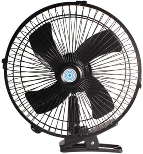 MACHSWON 25,4 cm (10 Zoll), 24 V, elektrischer Luftventilator, 2 Geschwindigkeitsstufen, Schreibtischventilatoren Clip, Zigarettenanzünder, wiederaufladbar, 180 ° drehbar