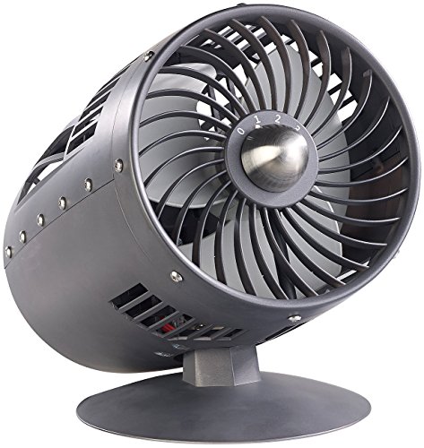 Sichler Haushaltsgeräte Retro Ventilator leise: Designer-Objekt: Tischventilator im Turbinen-Look, Ø 15 cm, 33 W (Design Ventilator leise)