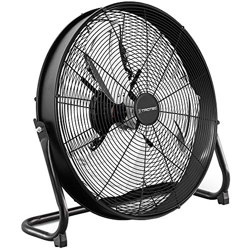 TROTEC Bodenventilator TVM 20 D – 120 Watt, Neigungswinkel 360°, 3 Stufen, Ø 50 cm, kippfester Stand, leise, Schwarz