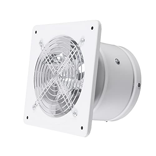 ERnonde Abluftventilator, 650 m³/h Axial Industrie Ventilator 150 mm Gebläse Lüfter für Zuluft Abluft Wand Fenster 19 x 19 x 13,5cm Automatisch schließende Rückschlagventilplatte Weiß