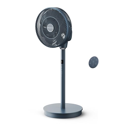 Rowenta Turbo Swift Silence Standventilator, multidirektionale Schwenkfunktion, bis zu 50% Energieeinsparung, 18 Geschwindigkeitsstufen, 12h Timer, kompaktes Design, extrem leise, Blau, QV5041F0