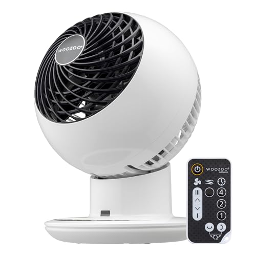 Iris Ohyama Woozoo, 30m², Ventilator, Weiß, 5 Geschwindigkeiten, Fernsteuerung, Oszillierend, leise, Table Fan, Tischventilator, Lüfter, Bodenventilator, tragbarer, Portable, Cooling, PCF-SC15T