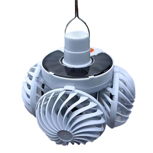 Camping Lanterns Fan - 5.1×9.8inchges Portable Fan For Camping | Solar Camping Lantern With Ceiling Fan, Portable Ceiling Light Ultra Quiet Camp Accessories For Indoor, Outages & Gardens