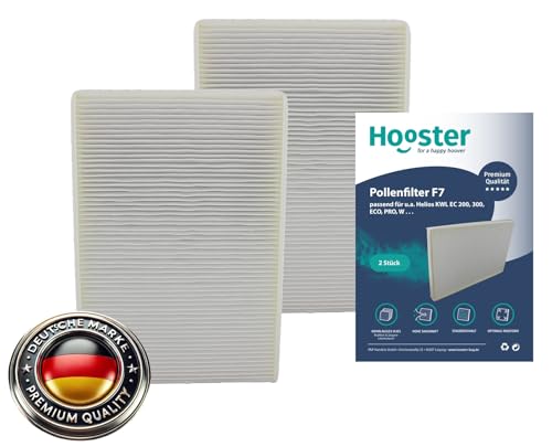 Hooster 2 Filtersets passend für Helios KWL EC 200 / EC 300 | 4x Filtermatte G4 und 2x Kompaktfilter F7