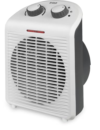 Trisa Heizlüfter - 2 Heizstufen 1000W/2000W, Ventilator für Kühl- & Warmluft, Thermostat, Überhitzungs- & Kippschutz, kompakt & modern, ideal für gut isolierte Räume