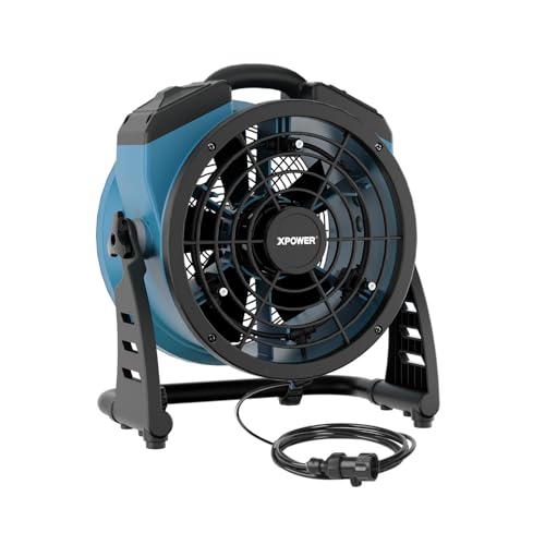 XPower FM-65 Ventilator für den Außenbereich, oszillierend, robust, leistungsstark, hohe Geschwindigkeit, ideal für Camping, Terrassen, Picknicks und mehr