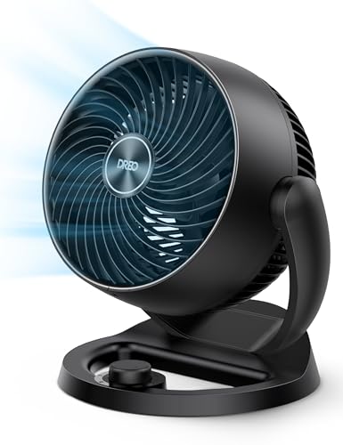  28dB leiser Tischventilator, 30cm hoher mit Kühlung, 3 Geschwindigkeiten 21m Luftstrom, 120° verstellbar Neigungswinkel Turbo Luftzirkulator, tragbarer Lüfter für Schlafzimmer, Schwarz
