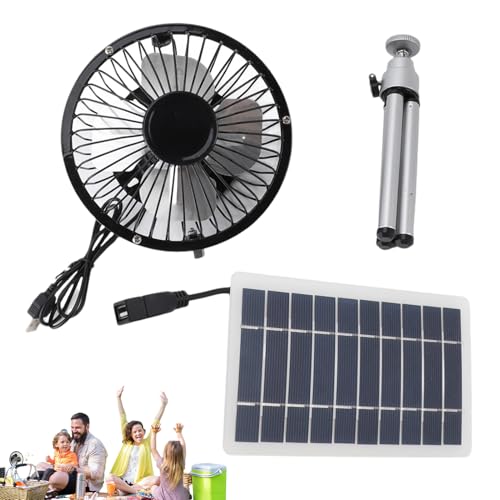 Solar Fan Camping Solarpanel, Solarventilator für den Außenbereich, faltbar, 10 W, Solarventilator, Camping, verstellbar, StandingUSB, Ladenventilator, Solarmodule, tragbare Solarmodule