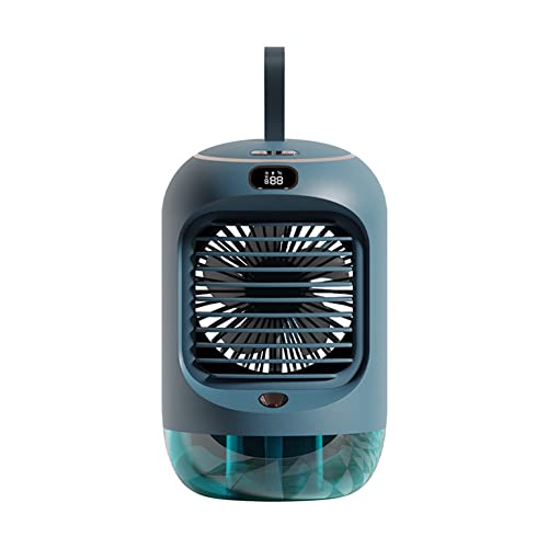 Ujjdwiurgh 1 Stück Elektrischer Ventilator, Wiederaufladbar, Tragbar, Desktop, Geräuschlos, USB-Kühlung, Mini-Tragbarer Ventilator, Klimaanlagen, Heim-Luftbefeuchter, Grün