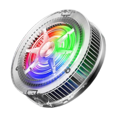 Handy-Kühlventilator, magnetischer Smartphone-Heizkörper, RGB-Beleuchtungsdesign, leises Kühlgerät, ideal für Teenager, Erwachsene, Spieleliebhaber, mobiles Streaming, 6 x 6 x 1,9 cm