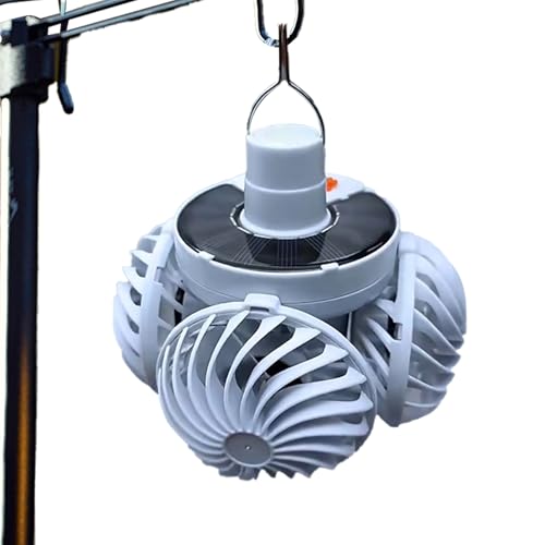 Laternen Fan - Ultra leise faltbare LED -Laternen Camping -Fans | Verbesserte Luftzirkulation Hanging Solar Lüfter Camping | Outdoor Solarventilator Licht für Innen-, Ausfälle, Gärten und Zelt