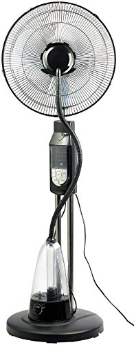 Sichler Haushaltsgeräte Sprühnebel Ventilator: Sprühnebel-Standventilator, Oszillation, Fernbedienung, 70 W, Ø 35 cm (Ventilator mit Nebelfunktion, Ventilator Mit Wassertank, Deckenventilator)