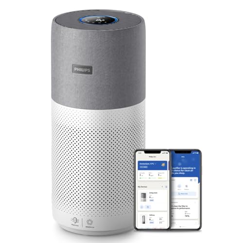 Philips Series 3000i Luftreiniger – App-Anbindung, entfernt Pollen, Staub, Viren und Aerosole* in Räumen mit bis zu 135 m², 4 Geschwindigkeitsstufen, Sleep-Modus (AC3033/10)