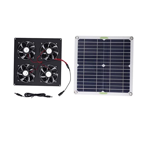 ZAICOLER Solarlüfter, ABS -Metall -Monokristalline Silicon Solar Powered Fan Kit Solar Power Lüfter Einfache Installation für Hundehaus Hühner Coops Gewächshaus RV